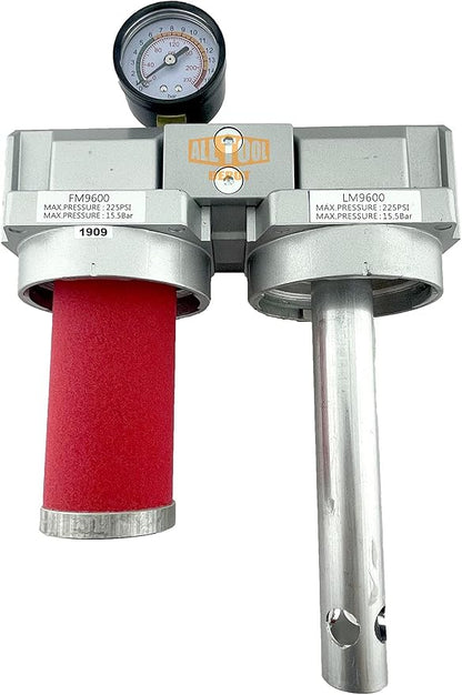 3/4" NPT SUPER DUTY Industrial Grade 2 Stages Coalescing Filter Desiccant Dryer System For Compressed Air Lines, Metal Bowls, Great For Paint Spray And Plasma Cutter