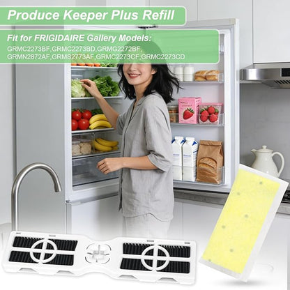 2 AF-2 Air Filters & 4 PK-2 Produce Keeper Refill Replacement Kit – Compatible with Frigidaire Gallery GRMC2273BF, GRMC2273BD, GRMG2272BF Refrigerator Air Filters