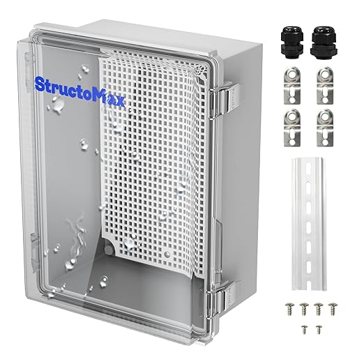 Outdoor Electrical Junction Box | IP67 Waterproof | Resistant ABS Material with Clear UV Coating Cover | Weatherproof Box for Outdoor, Garden, Deck, Patio