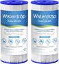 Waterdrop FXHSC Whole House Water Filter, Replacement for GE® FXHSC, GXWH40L, GXWH35F, American Plumber W50PEHD, W10-PR, Culligan® R50-BBSA, 5 Micron, 10" x 4.5", High Flow Sediment Filters, Pack of 2