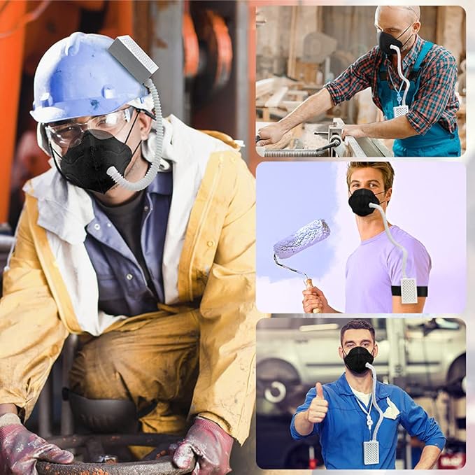 Electric Wearable Air Purifier Maskes,Air Supply,With HEPA Filter,for Dust Work,Painting, Machine Polishing, Welding