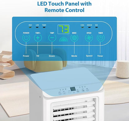 3-in-1 Portable Air Conditioner 8000BTU - Powerful Cooling, Cools up to 350 Sq. Ft, Easy Installation，Indoor Standing AC Suitable For Bedroom, Living Room, Office.
