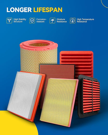 PHILTOP Engine air filter CA8038 Replacement for 1996-2000 C/K 1500/2500/3500, C/K 1500/2500 Suburban, Tahoe, Yukon 1999-2000 Escalade