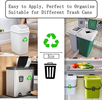 16 Pack Activated Carbon Filter with 2 Pack Recycle+Trash Sticker Fits EKO Trash Can with Built-in Compartment, Also Fits SIMPLI-Magic Garbage Bins, for Trash Can and Compost Bin