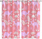 2 Panel Kitchen Cafe Curtains, Desert Camel Sunlight Filtering Nature Air Through, Home Decor Window Covering Tier Curtains for Living Room 80W x 63L inch Vintage Sand Camel Leaves Flower Pattern Pink
