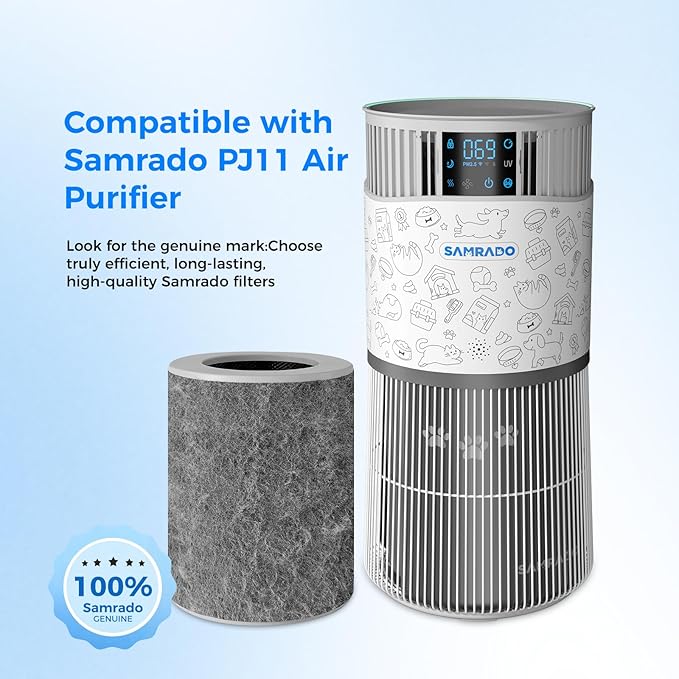 HEPA Air Purifier Pre Kit Filter, 6-Pack Carbon Pre-Filter up to 99.97% of Pet Hair, Oders, Smoke, Pollen, Dust, VOC, Kitchen, Wildfire/Smoke-Compatible with PJ11 Air Purifiers