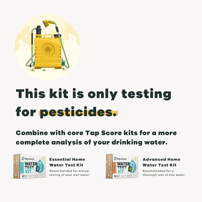 Tap Score Pesticides in Water Test Kit | Specialized EPA Certified Drinking Water Labs | #1 Best Home Water Test 2021-24 NYT Wirecutter | 100% Unbiased