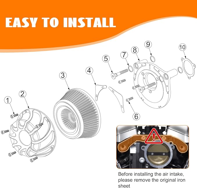 High Flow Air Cleaner Intake Filter System Kit Air Filters Cover Drift Style for Harley Touring 2008-2016 Softail '16-'17 FLSTNSE '14-'15 FLSTSE 2011-2012 FXSBSE 2013-2014 Dyna FXDLS 2017