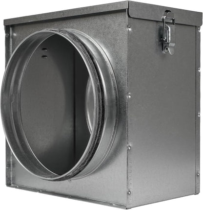 Repa Market 8" Duct Air Filter Box – Galvanized Steel Inline Dryer Filter Housing for Round Duct - EPDM Rubber Gaskets – Easily Serviceable Lint Trap – Intake Ventilation, Home Improvement