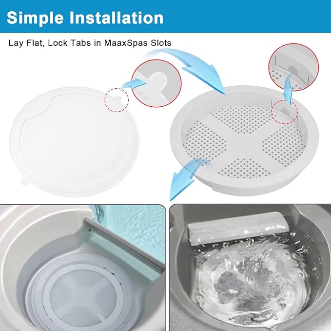 Spa First Filter Replacement 6-Pack,Compatible with MAAX,Whirlpool,Coleman-Easy Install,Essential Oil & Debris Reduction,Low Maintenance Hot Tub Accessories