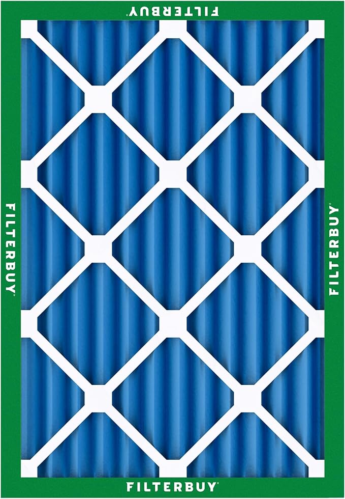 Filterbuy 15x20x2 Air Filter MERV 13 Optimal Smoke & Allergy Defense (2-Pack), Electrostatic Pleated HVAC AC Furnace Filters Replacement, Made in USA (Actual Size: 14.50 x 19.50 x 1.75)