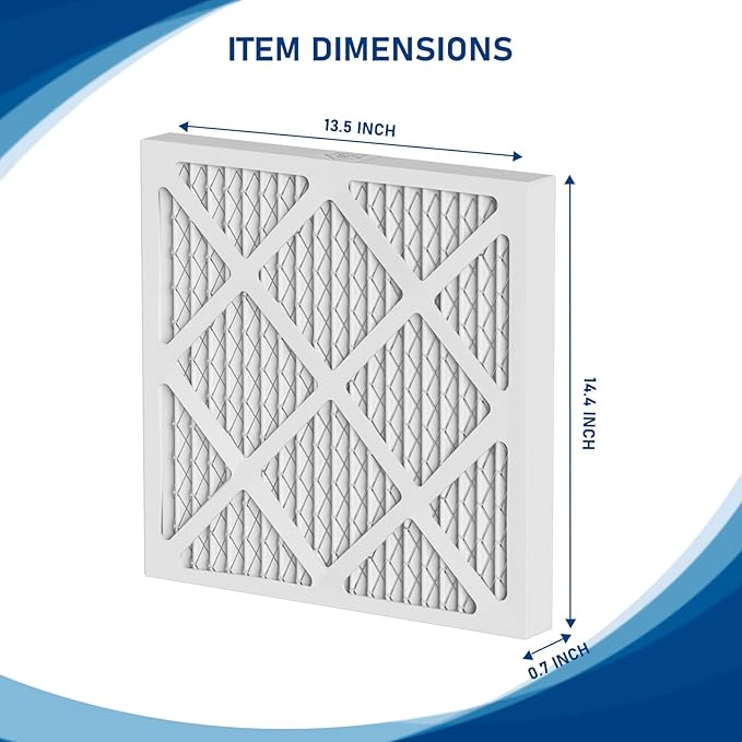 MERV-13 Air Filter Replacement Set Compatible with AlorAir PureAiro HEPA Pro Air Scrubber and PureAiro HEPA Max Air Scrubber 770, 870, 970, 14.3×13.6×0.79 in, 5 Pack