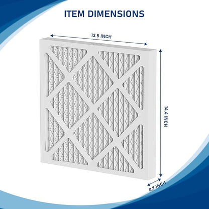 MERV-13 Air Filter Replacement Set Compatible with AlorAir PureAiro HEPA Pro Air Scrubber and PureAiro HEPA Max Air Scrubber 770, 870, 970, 14.3×13.6×0.79 in, 5 Pack