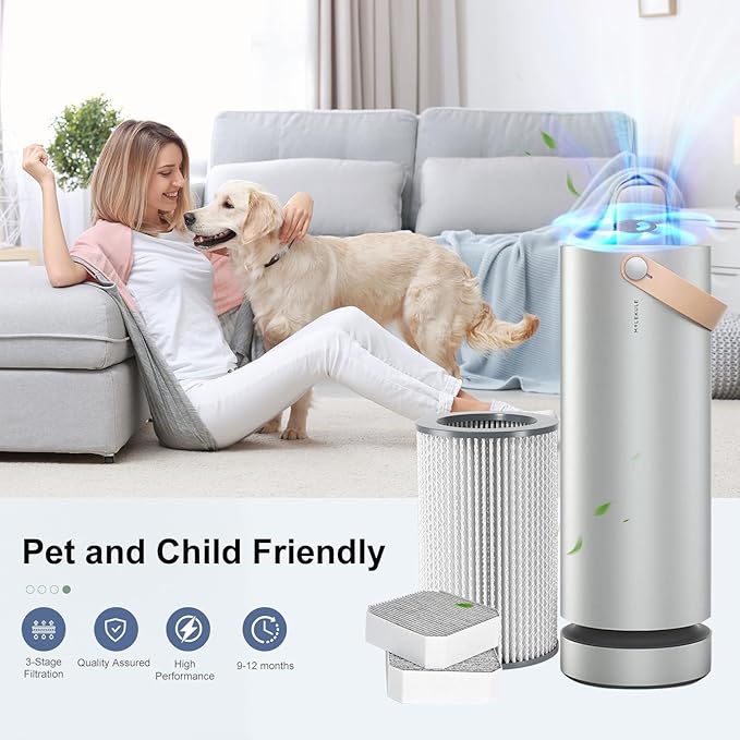 Air Filter Replacement Set Compatible with Molekule Air Purifier, 3-Pack – Includes 1 PECO Filter and 2 Coconut Carbon Pre-Filters