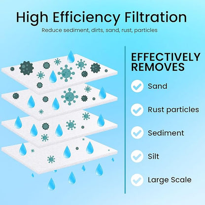 Metpure 6-Pack Sediment Filter 2.5"x10" 5 Micron Multi-Gradient Cartridge Replacement for Any Standard RO Drinking Water System, Whole House Filtration. Compatible with DuPont, Compatible with Pentek