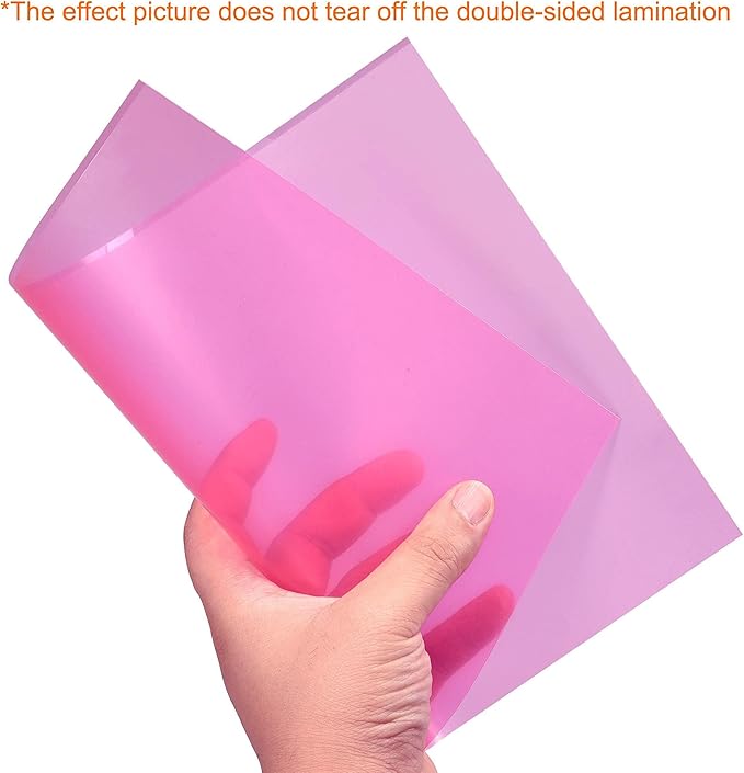 uxcell 4Pcs A4 Gel Light Lighting Filter Overlay Transparent Color Correction Plastic Vinyl PVC Sheets Photography Television Pink,0.3mm