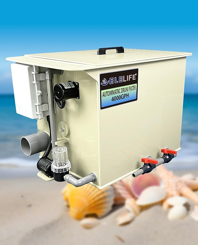 Rotary Drum Filter,Canister Filter,RDF Fully Automatic Water Self-Cleaning Filtration for Koi Pond,Fish Pond,Aquarium,Seedling Cultivation Base,Aquaculture,Hydroponics (4000GPH Standard Edition)