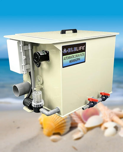 Rotary Drum Filter,Canister Filter,RDF Fully Automatic Water Self-Cleaning Filtration for Koi Pond,Fish Pond,Aquarium,Seedling Cultivation Base,Aquaculture,Hydroponics (4000GPH Standard Edition)