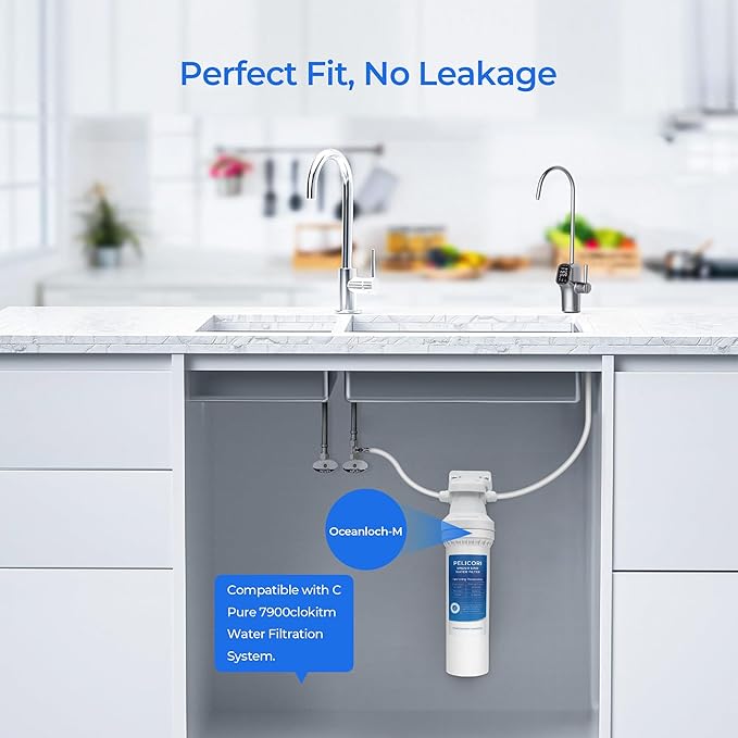 Oceanloch-m Water Filter Replacement, Compatible with C Pure Oceanloch-m Filtration System 7900clokitm, 1 Micron Rating, 1.67 GPM Flow Rate (2 Pack)