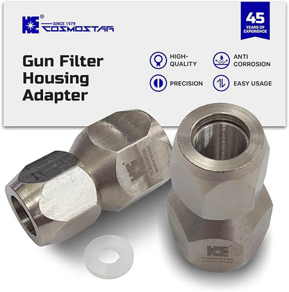 Cosmostar 7/8" x 11/16" Gun Filter Housing Adapter – Tip Filter Retainer for Airless Paint Spray Guns, Compatible with 164120 or 164-120, Improves Spray Performance & Reduces Clogs