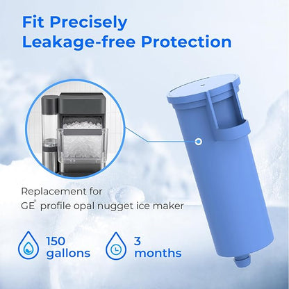 Waterdrop Scale Inhibiting Replacement for GE® Profile Opal Nugget Ice Maker Water Filter, P4INKFILTR, with Ring Pull, NSF 42&372 Certified, BPA-Free, 3 Counts