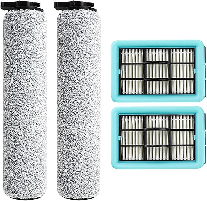 Replacement Vacuum Cleaner Roller Brush HEPA Filter for Bissell Crosswave HF2/3845N/3831 Floor Scrubber Parts, 2 Roller Brush 2 HEPA Filter