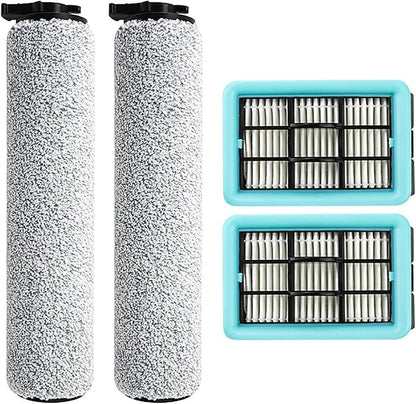 Replacement Vacuum Cleaner Roller Brush HEPA Filter for Bissell Crosswave HF2/3845N/3831 Floor Scrubber Parts, 2 Roller Brush 2 HEPA Filter