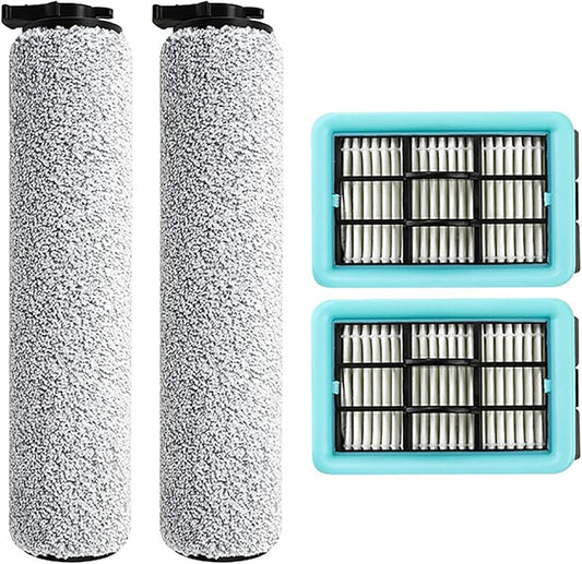 Replacement Vacuum Cleaner Roller Brush HEPA Filter for Bissell Crosswave HF2/3845N/3831 Floor Scrubber Parts, 2 Roller Brush 2 HEPA Filter
