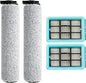 Replacement Vacuum Cleaner Roller Brush HEPA Filter for Bissell Crosswave HF2/3845N/3831 Floor Scrubber Parts, 2 Roller Brush 2 HEPA Filter