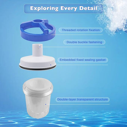 ATRACYPART Inline Leaf Catcher Canister for Pool Vacuum Compatible with Hayward W560 PoolVac Navigator Standard, Durable Leaf Trap Filter with White Basket, 5 Pcs Skimmer Socks
