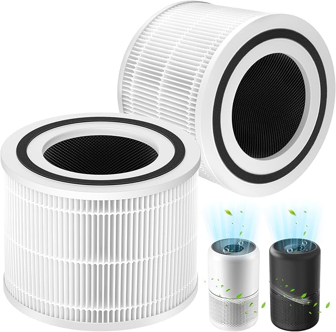 Core 300 Replacement Filter, Compatible with LEVOIT Core 300/300S Air Purifier，3-in-1 H13 Grade True HEPA Replacement Filter, Compare to Part No. Core 300-RF, White,2 pack
