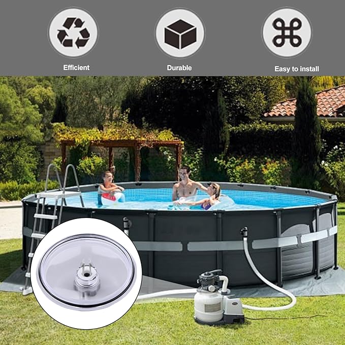Heran SF80110-1 Leaf Trap Cover Lid with O-Ring and Valve Compatible with Intex 12 Inch Sand Filter Pumps (2100 GPH), Sand Filter Pump Replacement Parts, Pool Pump Accessory for Maintenance