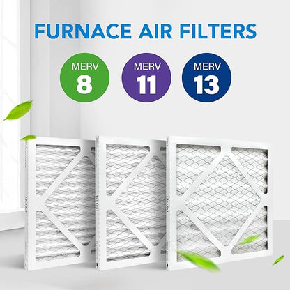 LotFancy 12x12x1 Air Filter MERV 8 6-Pack, Electrostatic Pleated Furnace & AC Filter, Captures Dust, Pet Hair, Pollen, Actual Size: 11.75"x11.75"x0.75"