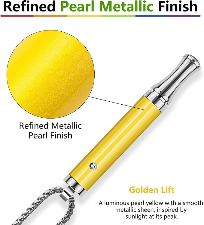 ASTOFLI Breathing Necklace for Anxiety Relief – Flavored Air Breathe Necklace, Breath Free Stress Relief Device with Flavor, Meditation Jewelry Gifts for Women and Men, Stainless Steel