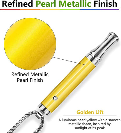 ASTOFLI Breathing Necklace for Anxiety Relief – Flavored Air Breathe Necklace, Breath Free Stress Relief Device with Flavor, Meditation Jewelry Gifts for Women and Men, Stainless Steel