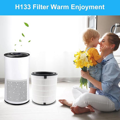 Lv-H133 Replacement Filter Only Compatible with LEVOIT LV-H133 Filter, Efficient Middle Filter and Activated Carbon Filter Set, LV-H133-RF, 2 Pack