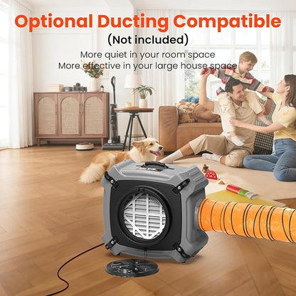 Abestorm Air Scrubbers, Industrial Commercial Air Scrubber with MERV-10 Filter, HEPA/Activated Carbon Filter for Particle Capture, Stackable Negative Air Cleaner Machine, V3