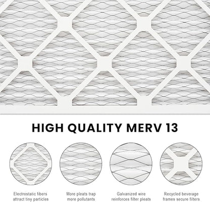 8x8x1 Air Filter MERV 13 (2-Pack), HVAC/Furnace AC Filter Replacement, Dust Defense–Comparable with MPR 1500-1900 & FPR 10 (Actual 7.75x7.75x0.75)