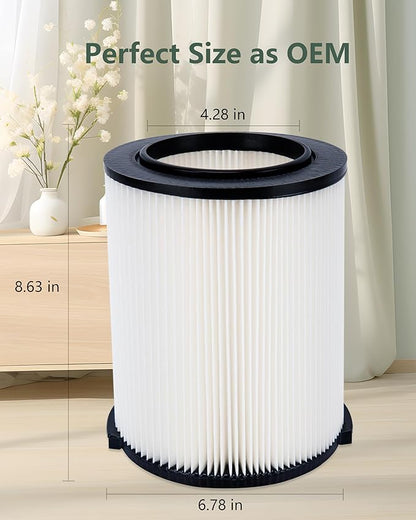 2 Pack Vf4000 Replacement Filter for Ridgid 6-16 Shop Vac Filter Wet Dry Vacuum Filters