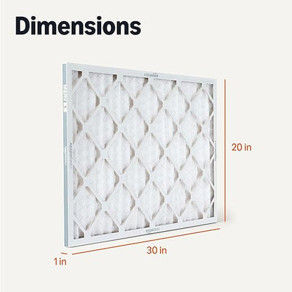 Amazon Basics Merv 5 AC Furnace Air Filter 20x30x1 inches, Pack of 6 (Actual size: 19.75" x 29.75" x 0.75")