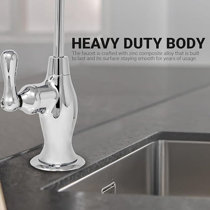 Metpure Non-airgap NSF Certified RO Faucet Reverse Osmosis Drinking Water Filtration System Water Dispenser Spout (Chrome). Vase Style with Faucet Wrench.