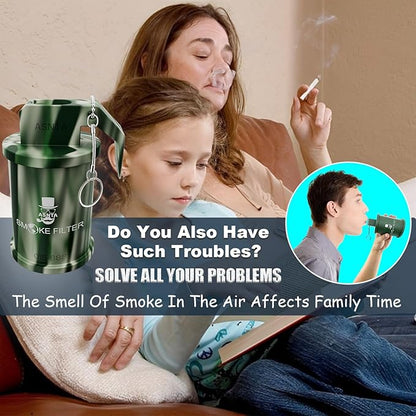 Personal Smoke Air Filter - Replaceable Filter,Suitable for Capturing Smoke and Removing Odors in Cars, Offices and Bedrooms, Durable for 500 Times of Use, Easy Breathing(Camouflage)