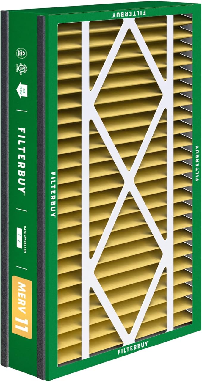 Filterbuy 16x25x3 Air Filter MERV 11 Superior Pet & Allergy Defense (2-Pack), Electrostatic Pleated HVAC AC Furnace Filters for Trion Air Bear, Lennox X0581 & More (Actual Size: 15.63 x 24.13 x 3.00)
