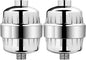 AquaBliss High Output Universal Shower Filter with Replaceable Multi-Stage Filter Cartridge – Transform Itching, Eczema & Acne into Glowing Hair, Nails & Skin Fast - Chrome (SF220) (Pack of 2)