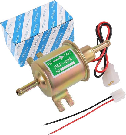 Universal Electric Fuel Pump Kit 12v 3-6 PSI Low Pressure with Fuel Filter 6.56 FT 5/16" ID Fuel Line Replacement For Carburetor Lawn Mower Gas Diesel Fuel Transfer Pump