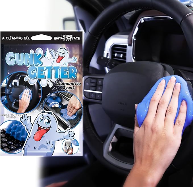 Cleaning Gel for Those Hard to Reach Places, Automotive Cup Holder Electronic Keyboard Office, Slime Gel Cleaner Dust Crumb Removal (Diamond Ice, 12 Pack)