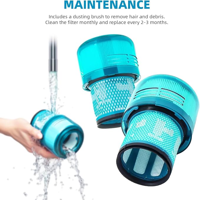 Dyson V15 Filter, 2-Pack Premium True HEPA Replacement Filters Compatible with Dyson V15, V11 Animal, V11 Completed/Absolute, V15 Absolute/Submarine, V11 Filter with Trigger Clamp, Part no. 970013-02
