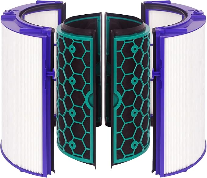TP04 Replacement Filter for Dyson Air Purifier TP04 HP04 DP04 Pure Cool Fan Hot Tower Fan, 360 Combi Glass HEPA + 2-in-1 HEPA Filters for TP04 Tower Purifying Fan