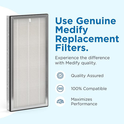 Medify Air MA-40 Genuine Replacement Filter | for Allergens, Wildfire Smoke, Dust, Odors, Pollen, Pet Dander | 3 in 1 with Pre-filter, H13 HEPA, and Activated Carbon | Removal to 0.1 Microns | 1-Pack