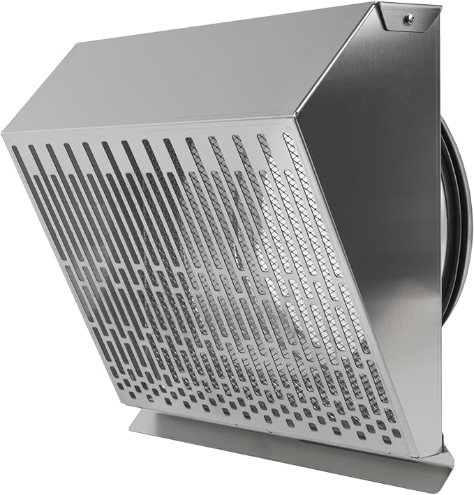 Vent Systems 8" Inch Exhaust Vent Cover with Rubber Gasket - Stainless Steel - Robust Weatherproof Outdoor Air Exhaust Box - Duct or Surface Mounting - Rain and Snow Protection